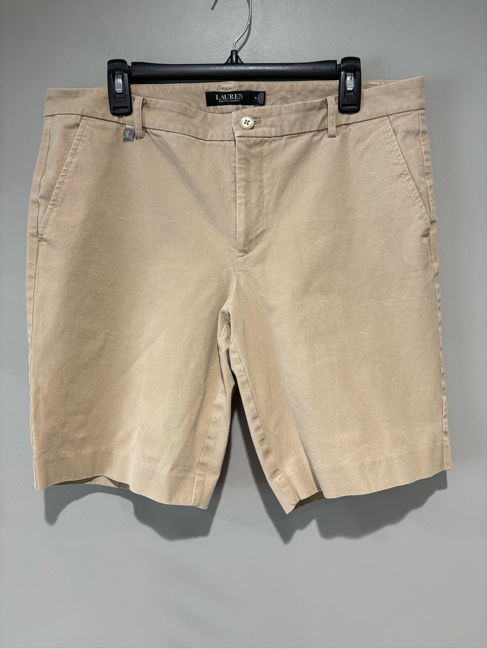 Lauren Ralph Lauren Tan Khaki Stretch Bermuda Shorts 14